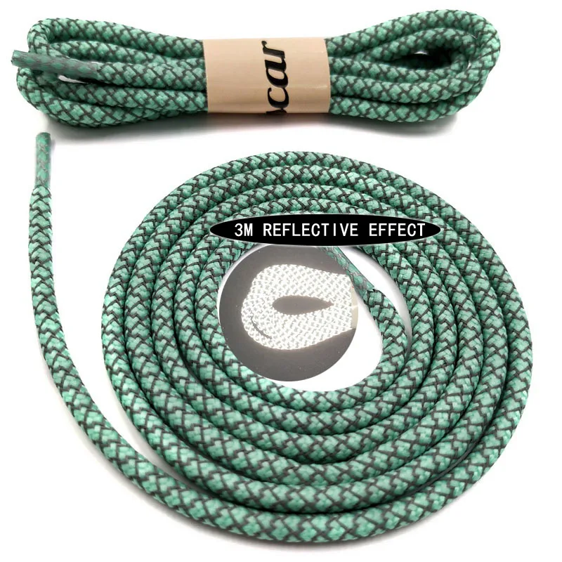 04 Light Green Mr. Niscar/светоотражающая лента 3M круглые шнурки для ботинок верёвки строки Для мужчин Для женщин спортивные бега шнурки подходят ко всем кроссовкам; ботинки - Цвет: 04 Light Green