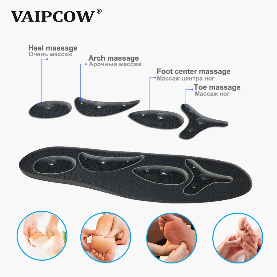 VAIPCOW/высококачественные массажные стельки с магнитной терапией для мужчин/женщин, Удобные стельки для обуви, облегчающие боль стельки для обуви