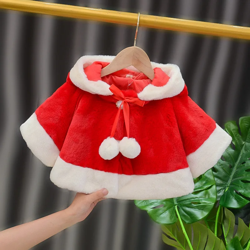 

2020 Winter New Girl Shawl Girl Baby Hooded Cloak Outing Clothes For Babies And Toddlers Korean Style Foreign Trend