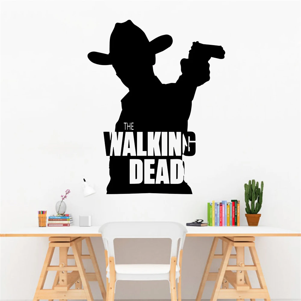 Classic Walking Dead Wall Decals Cowboy Home Decor Stickers Removable