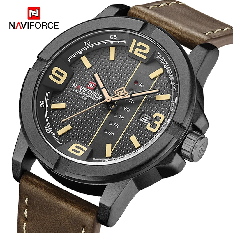 Часы NAVIFORCE мужские модные повседневные кварцевые водонепроницаемые спортивные