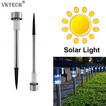 

10/16pcs LED Solar Lawn Light Stainless Steel Outdoor Buried Lamp Waterproof Spike Bulbs Garden Pathway Flowerpot Solar Light