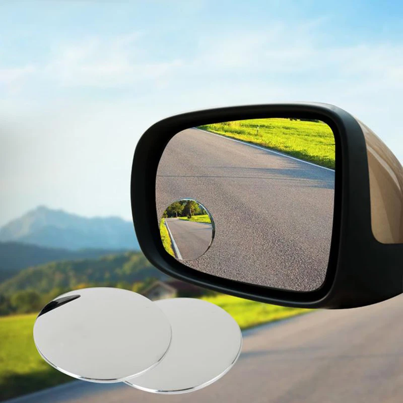 2PC 360 Degree HD Blind Spot Mirror for Car Reverse Frameless Ultrathin Wide Angle Round Convex Rear View Mirror Car Accessories blind spot mirror,wide angle mirror