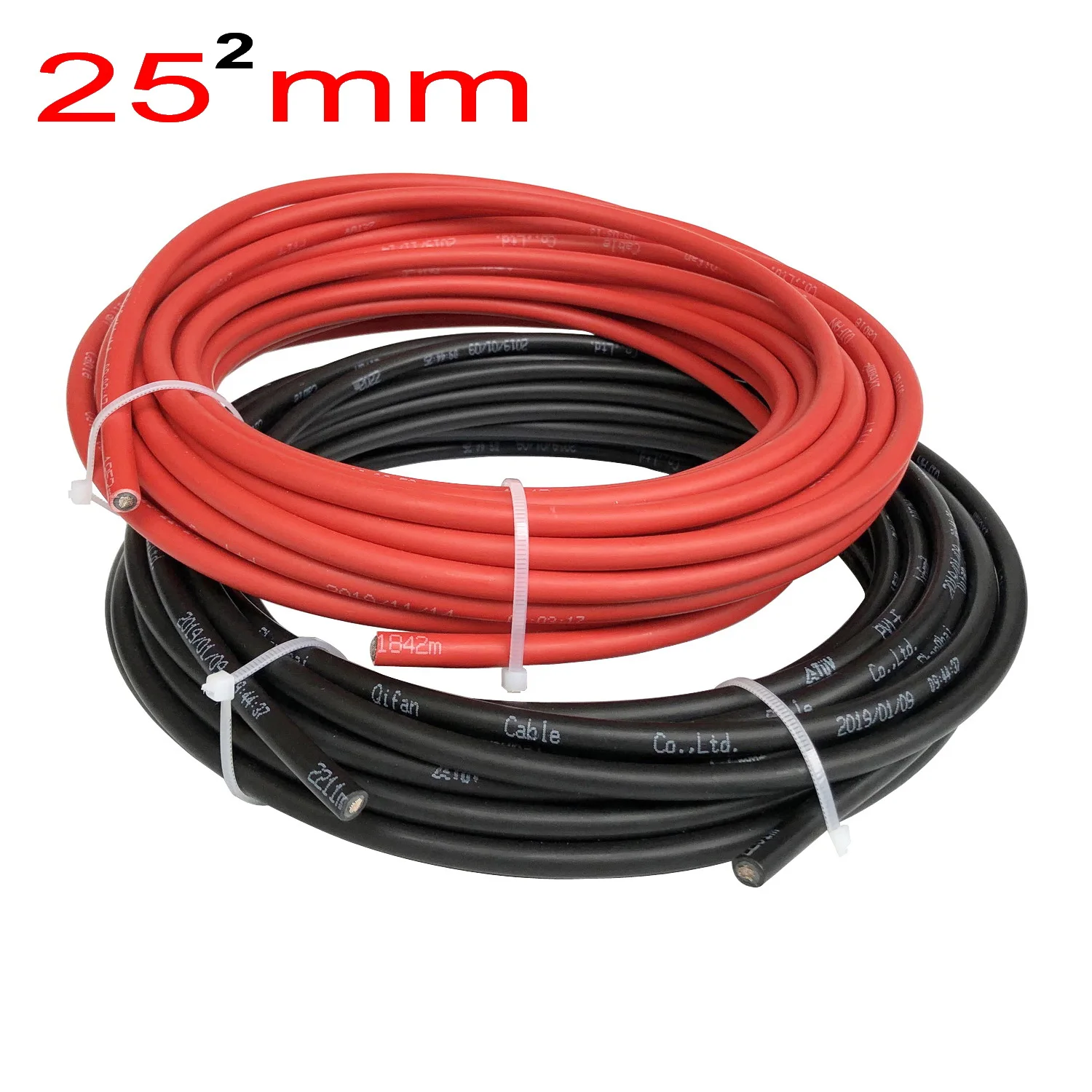 25mm2 Solar Cable Red or Black PV Cable Wire 25mm2 Copper Conductor XLPE  Jacket TUV approved solar cable wire 25mm 16mm2