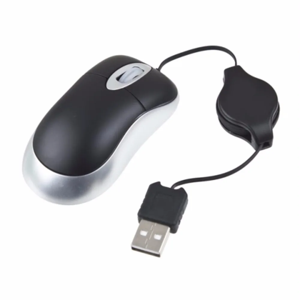

1pc USB Optical Scroll Retractable Slim Mouse for Laptop PC Wholesale StoreHot New Arrival