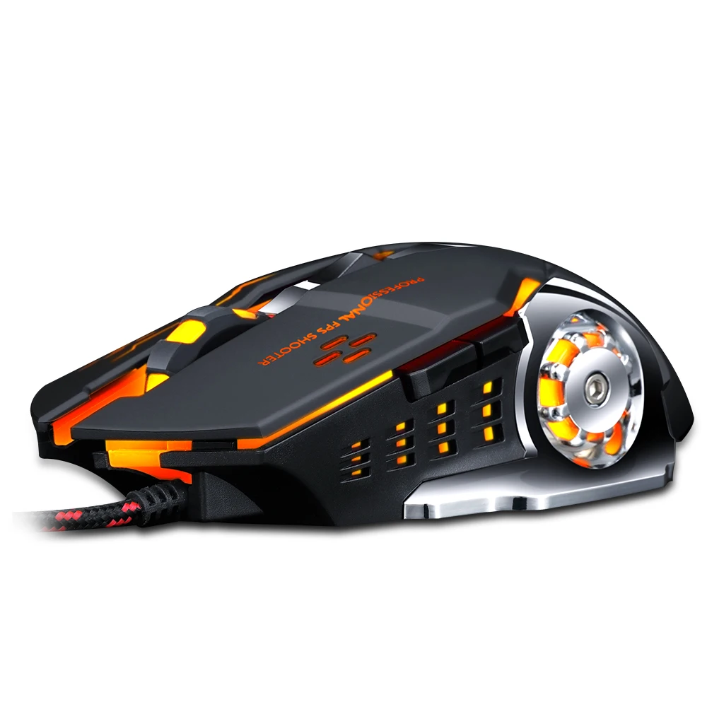 Thunder Wolf V6 игровая мышь для макросъемки Механическая 2400DPI профессиональная