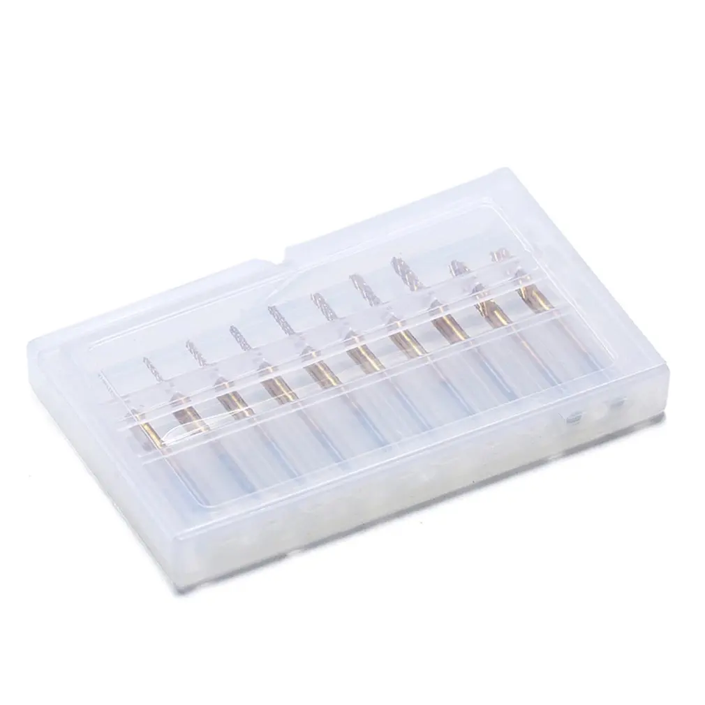 

10 Pieces Set Tungsten Carbide Extended PCB Corn Cutter CNC Engraving Wood Router Corn Milling Cutter PCB Drill