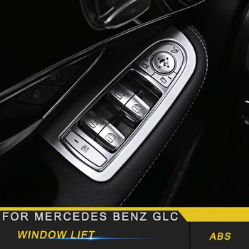 

For Mercedes Benz GLC 2016-2019 Car Styling Window Control Button Panel Cover Frame Trim Sticker Interior Accessories