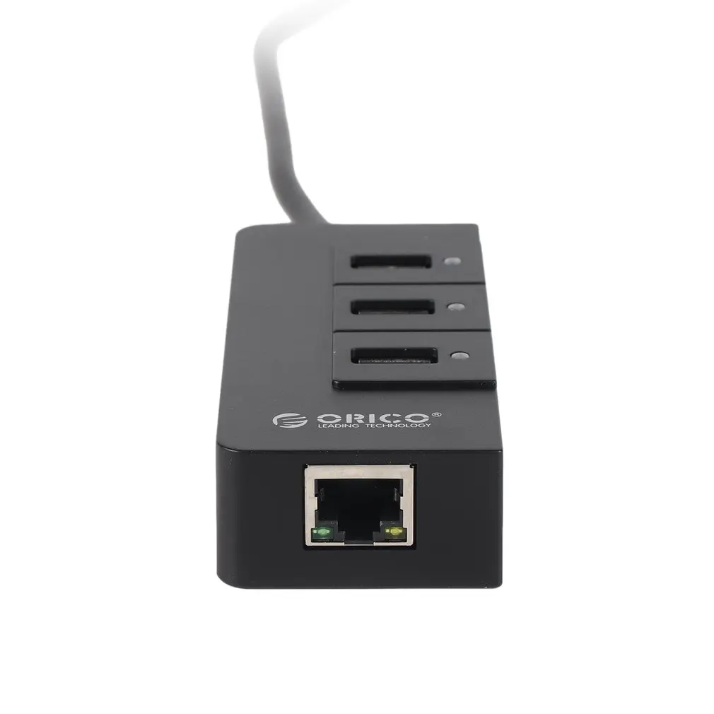 ORICO HR01-U3 3 порта супер скорость USB3.0 концентратор разветвитель с внешним RJ45 Gigabit Ethernet сетевой карты 5 Гбит/с черный для ноутбука