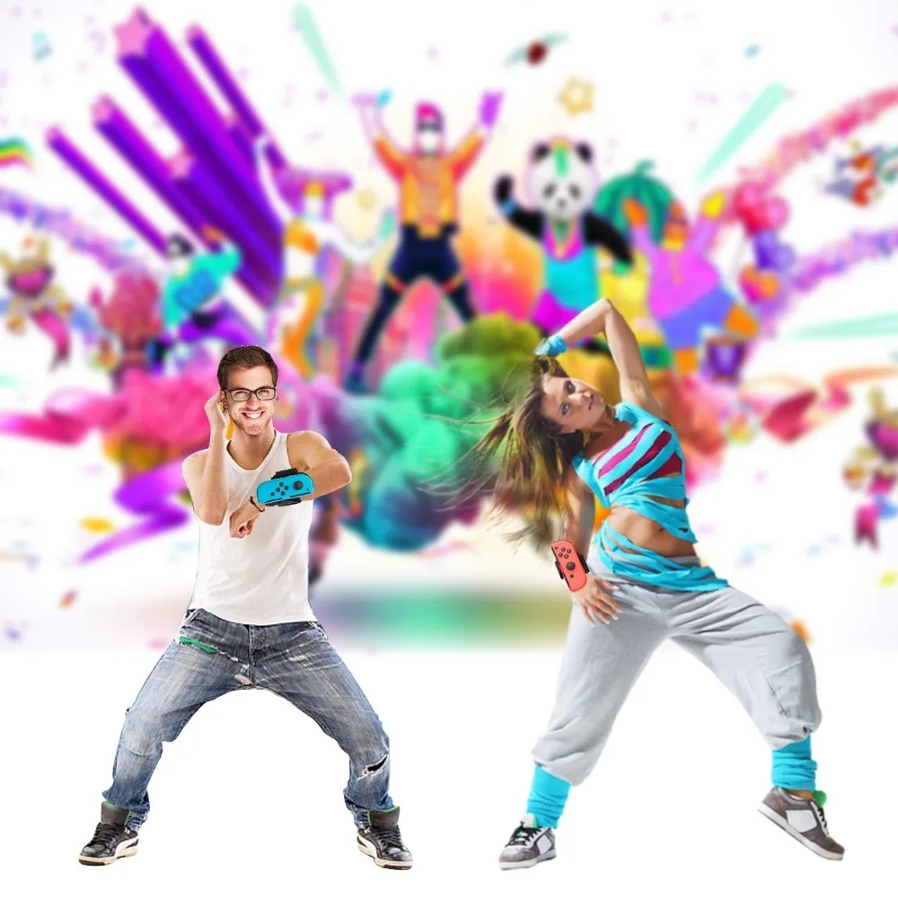 Just Dance  2 Pack, Dance Band Wrist band for Nintendo Switch, Adjustable Hook Loop Elastic Strap for Joy Cons Controller