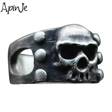 Apinje – bague crâne Vintage pour motard, argent 925, Punk Rock, bijoux pour hommes