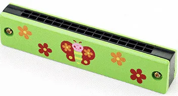 1 шт. 16 отверстий Мультфильм Деревянная гармоника игрушечный музыкальный инструмент дети милые головоломки начинающих Музыка обучения Развивающие игрушки - Цвет: 6