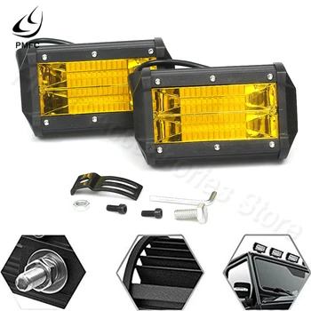 

PMFC LED Work Light 2PCS LED Work Light 72w Waterproof Offroad Car Truck Tractor Boat Trailer SUV ATV 12V Spot Flood Light Bar