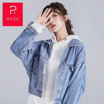 

RFZK Denim Jacket Women Loose 2020 Spring and Autumn New Thin Top Long Sleeve Short Denim Slim Slim Comfortable Short Coat