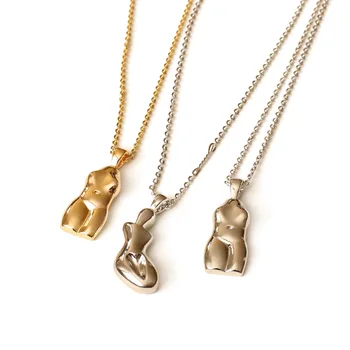 

High Quality Material Copper Necklaces Pendants Gold Silver Color Abstract Shape Pendant Necklaces