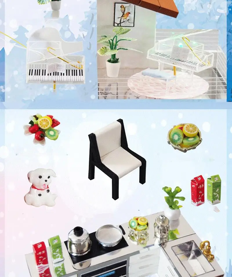 Миниатюрные пианино кукольные домики DIY деревянный кукольный дом Miniaturas кукольный домик мебель набор игрушек для детей на день рождения рождественские подарки