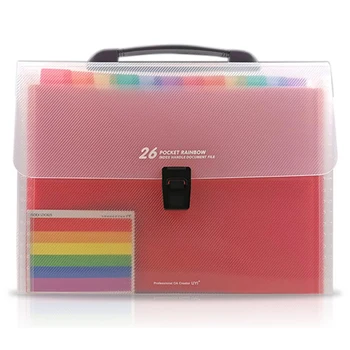 

New-26 Accordion Folder Plastic Extension A4/Size Letter Handle Portable Document Holder Large Capacity File Cabinet