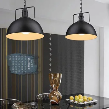 

Loft retro lights iron single head hanging lamp for Restaurant stage dining room bar pub Cafe vintage chandelier lamp WF1017