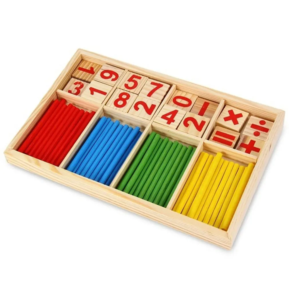 1 Набор Монтессори Деревянные математические числа игровые джойстики Математика Раннее Обучение подсчет Развивающие игрушки для детей