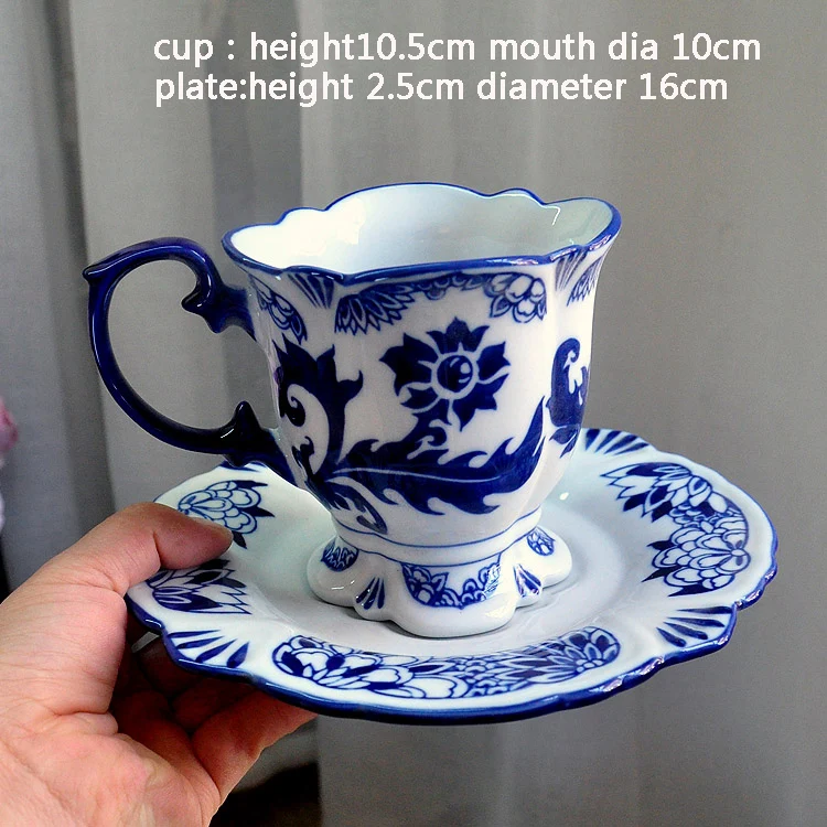 

Jingdezhen Ceramic Ware European Milk Cup Tea Blue And White Porcelain Coffee Cup And Dish