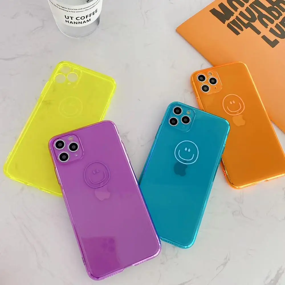 

Fluorescent Color Shockproof shell for apple iPhoneXR XS MAX 11 pro max 7 8PLUS hyaline Couple case cover protective Soft case