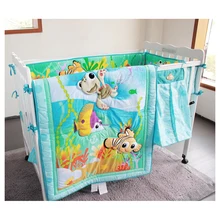 Комплект постельного белья для детей из 8 предметов с изображением рыбьего океана, детская кроватка, комплект постельного белья для девочек и мальчиков, включает в себя одеяло cuna, детская кровать, бампер, простыня, сумка для подгузников