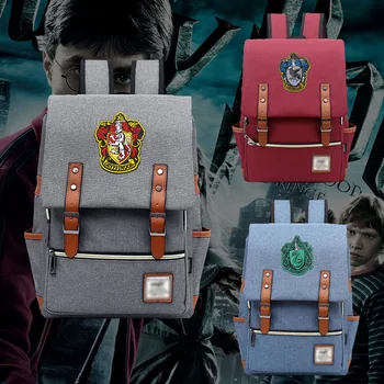 

Magic Hogwarts Ravenclaw Slytherin Gryffindor Boy Girl Student School Bag Teenagers Schoolbags Canvas Embroidery Backpack