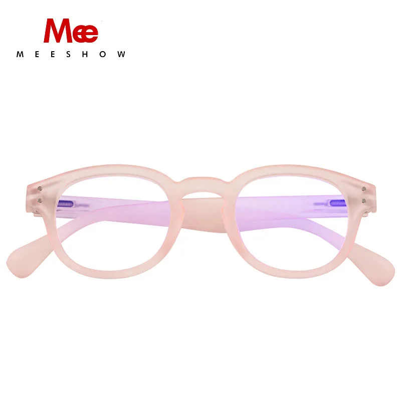 LIGHT PINK Meeshow очки для чтения, анти-голубые линзы для мужчин и женщин, ретро очки для глаз, Leesbril Lesebrillen линзы для работы за компьютером+ 0+ 1,0+ 3,5 1513 - Цвет оправы: LIGHT PINK