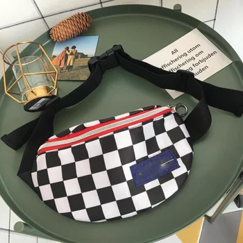 

Waist Bag Unisex Belt bag Lattice Checkerboard fanny pack Personalized fashion Female Shoulder belt Cellphone Chest Bags