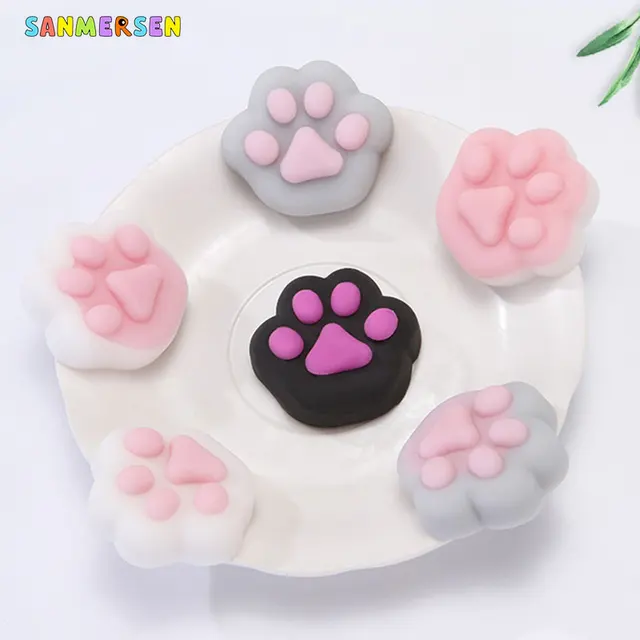 Cute Mini Squeeze Squishy Toy Soft Cute Cat Paw Antistress Decompression Sticky Eliminate  Fun Anti-Stress Squeeze Vent toy 2