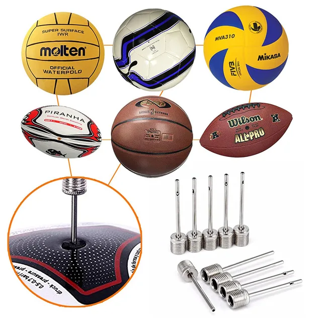 Ball Pump Needles With Nozzle Adapter And Air Hose For Inflating Football  Basketball Volleyball Rugby Ball Inflatable Toys