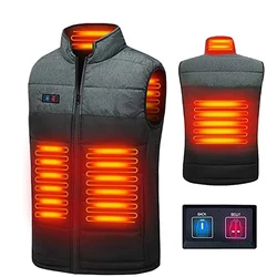 4 Areas Heated Vest Women Heating Jackets Dual Control Winter Smart Heating Vest Men Electrical USB Heated Jackets Sleeveless