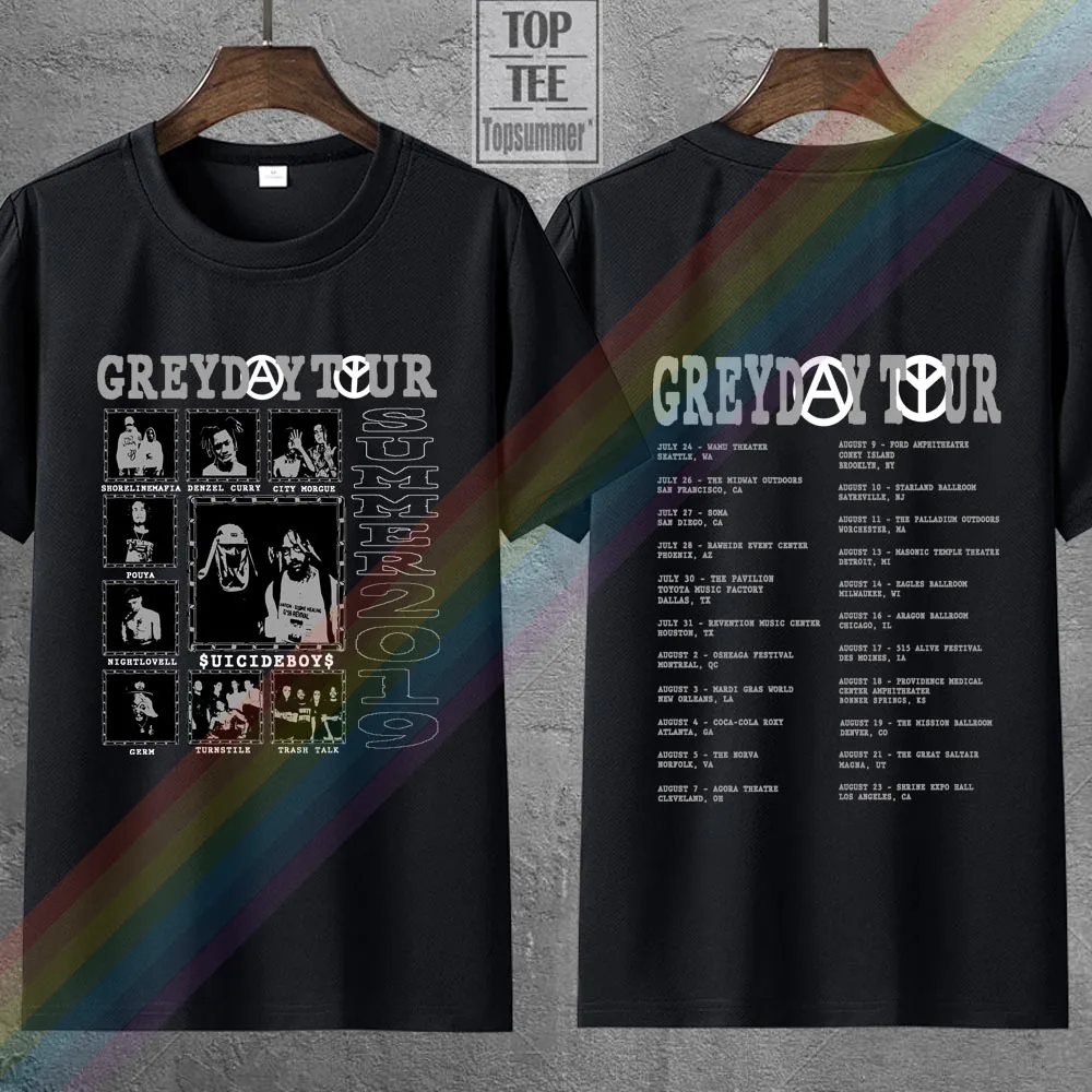 Greyday Tour 2019 Suicideboys Denzel Curryturnstilet-Tamaño de camisa S-2Xl