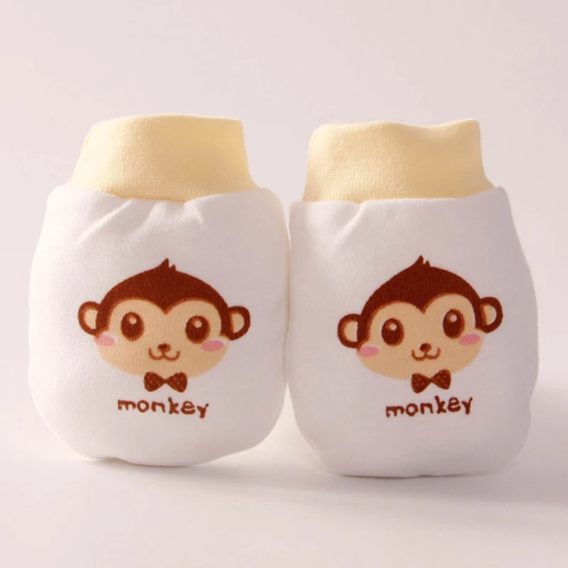 YW2 1 Pairs Cute Cartoon Baby Infant Boys Girls Anti Scratch Mittens Soft Gloves Baby Gloves - Цвет: YW2