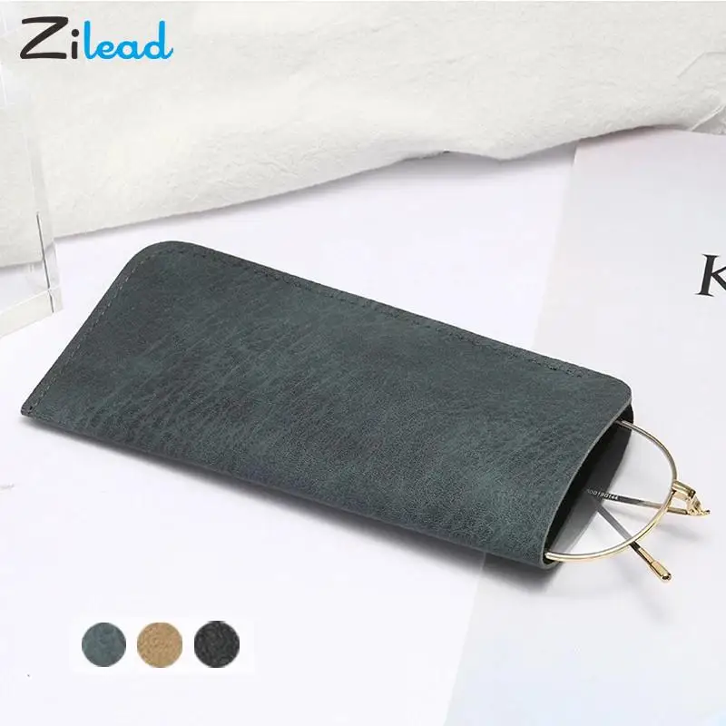 

Zilead New PU Leather Cover Sunglasses Case for Women Men Glasses Portable Soft Reading Glasses Pouch Bag Glasses Accessories