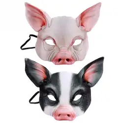 Декор животных игры маска для вечеринок, Хэллоуина Половина лица Реалистичная бутафория сценическая форма свиньи взрослый Косплей
