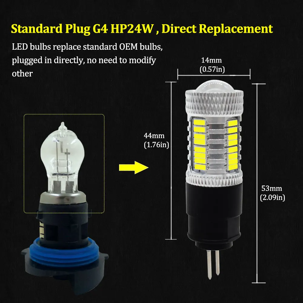 No error white Белый 12V hp24w g4 led лампочки для авто Citroen ситроен c5 peugeot пежо 3008 2010 2011 2012 2013 2014