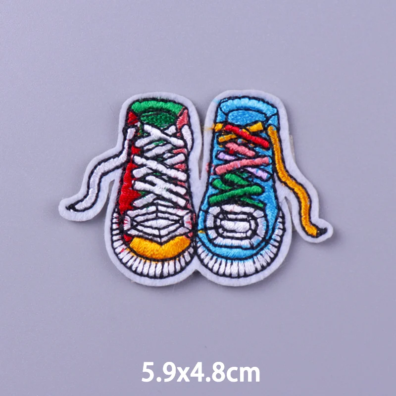 Cute Cartoon Rainbow Dinosaur Embroidery Patch Hippie Letters Animal Clothing Thermoadhesive Patches Cheap Badges DIY Applique