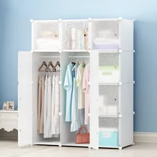 Combinaison Simple de casier de garde robe avec armoire à chaussures, armoire en plastique, meubles de chambre à coucher, placard organisateur