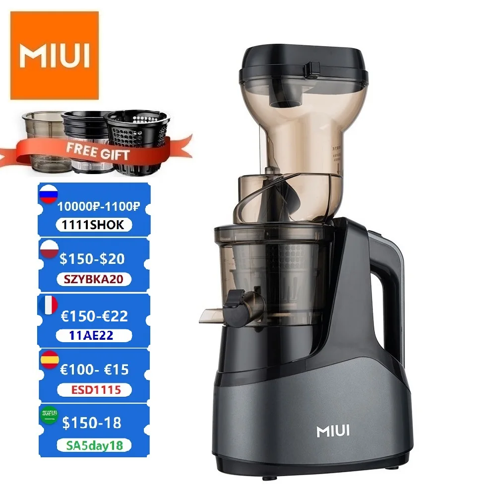 PROD 4001000701124 MIUI Slow Juicer Machine 7-Segment Helical Cold
Press Patented Filter Free Easy Clean Commercial Electric Fruit Juicer
AC-Motor PROD 4001000701124 MIUI Slow Juicer Machine 7-Segment Helical Cold
Press Patented Filter Free Easy Clean Commercial Electric Fruit Juicer
AC-Motor