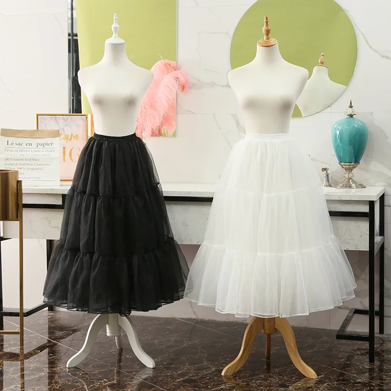 80CM Long Puffy Organza Skirt Halloween Women Crinoline Vintage Petticoat for Wedding Evening Cosplay Underskirt Rockabilly Tutu petticoat skirt petticoat underskirt wedding underskirt lolita petticoat flower girl underskirt wedding petticoat tulle tutu skirt