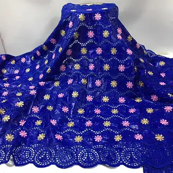 

African Net Lace Fabric 2020 High Quality Nigerian French Punch Bazin Riche Fabrics 5 Yards For Fashion Dress