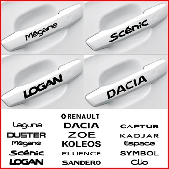 

4Pcs Car Styling Door Handle Decoration Sticker Decal For Renault DACIA Duster Megane Zoe Koleos Fluence Scenic Logan Loguna etc
