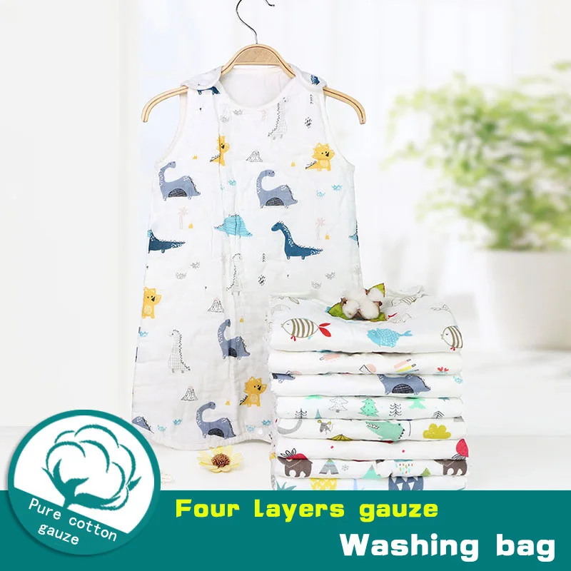 

Sleeping Bag Baby Six Layers Cotton Washed Gauze Muslin Blanket Thick Soft Vest Type Cotton Gauze Newborn Baby Sleeping Sacks