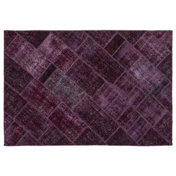 

Handmade Red Vintage Overdyed Patchwork Area Rug 160x230 Cm-5'3''X7'7''