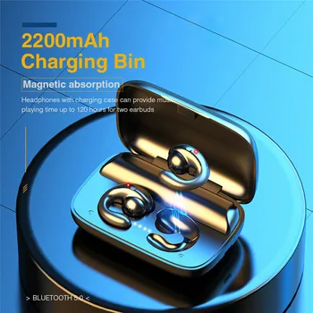 

Bluetooth Earphone Wireless Earbuds Fingerprint Touch Headsets Super Bass HiFi Headphones 2200mAh Charging Box With Microphone