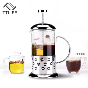 

TTLIFE Manual Delicate Stainless Steel French Press Coffee Pot Tea Maker With Filter Double Wall Cafetiere 0.35L/0.6L Coffeeware
