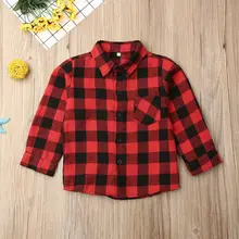 Christmas Toddler Baby Girl Boy Clothes Plaid Long Sleeve Top Shirt Coat Jacket
