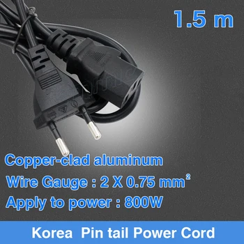 

5Pcs/Lot High Quality 2 Pin AC Korea Power Supply Cable Cord Lead Wire For Mac mini Desktop Laptop