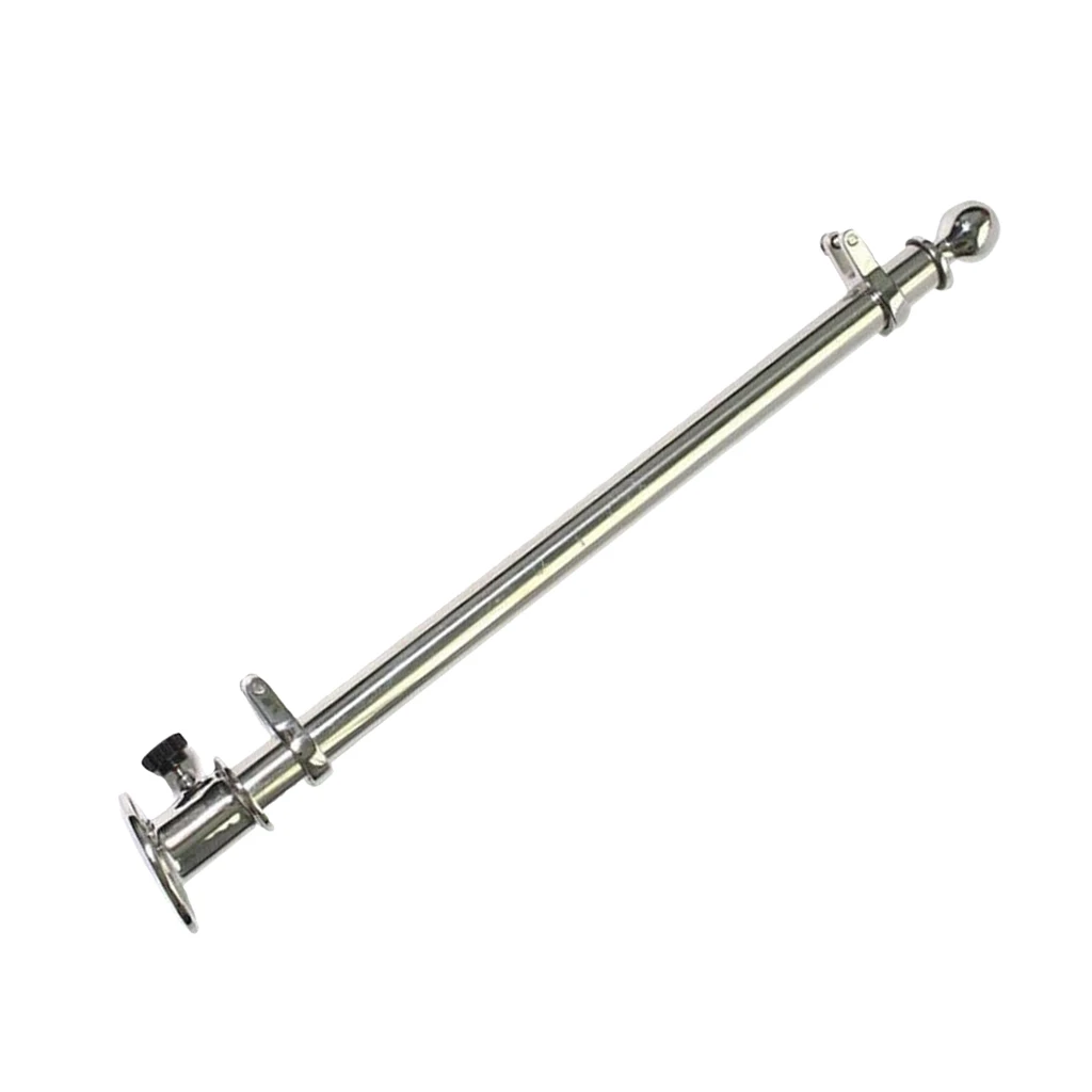 18 inch 457mm Mirror-Polished 316 Stainless Steel Flag Pole for Marine Pontoon Boats Deck Mount